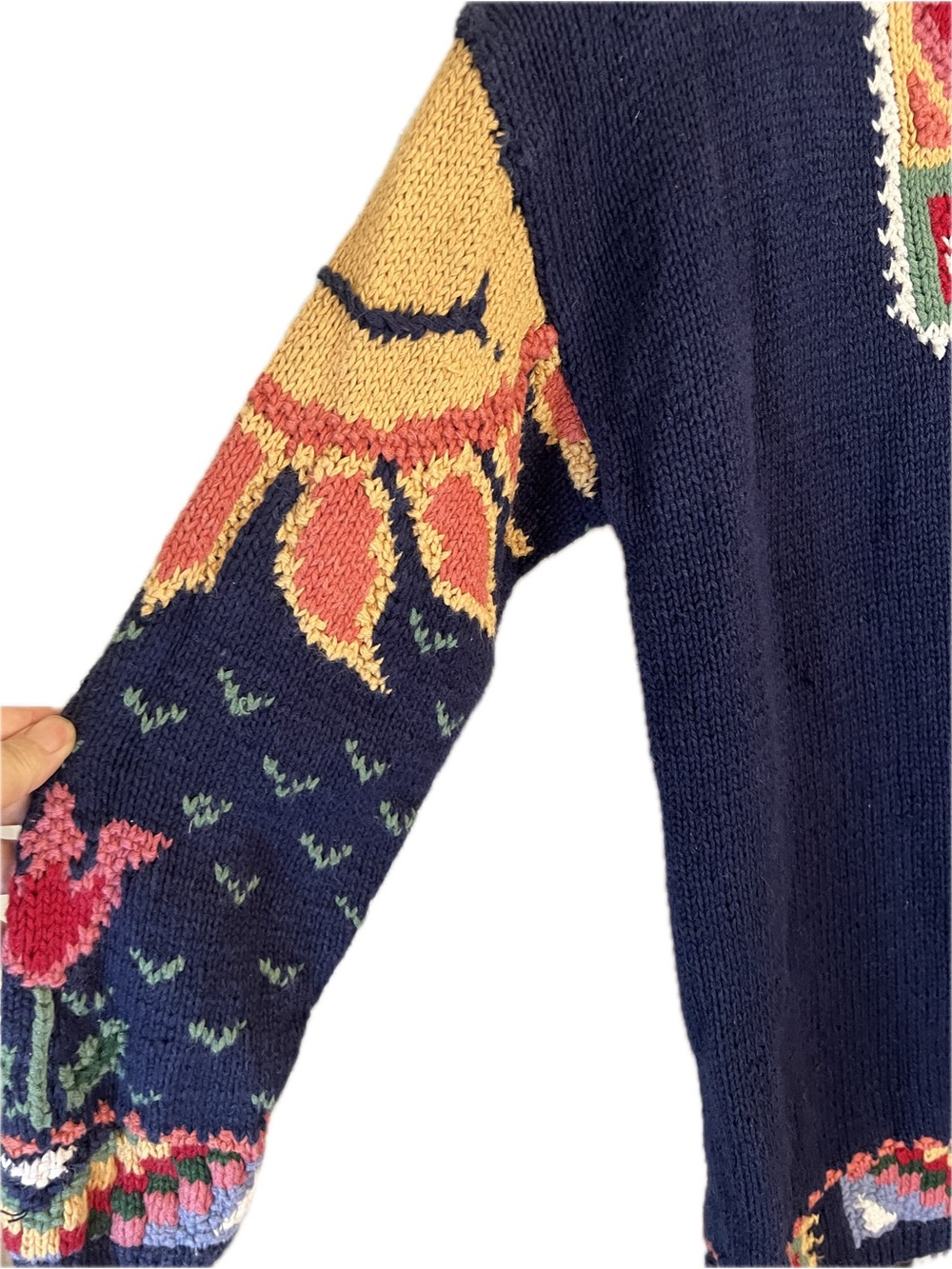 Vintage Maximalist Novelty Noah's Ark Chunky Hand Knit Tunic Sweater - Picture 3 of 10